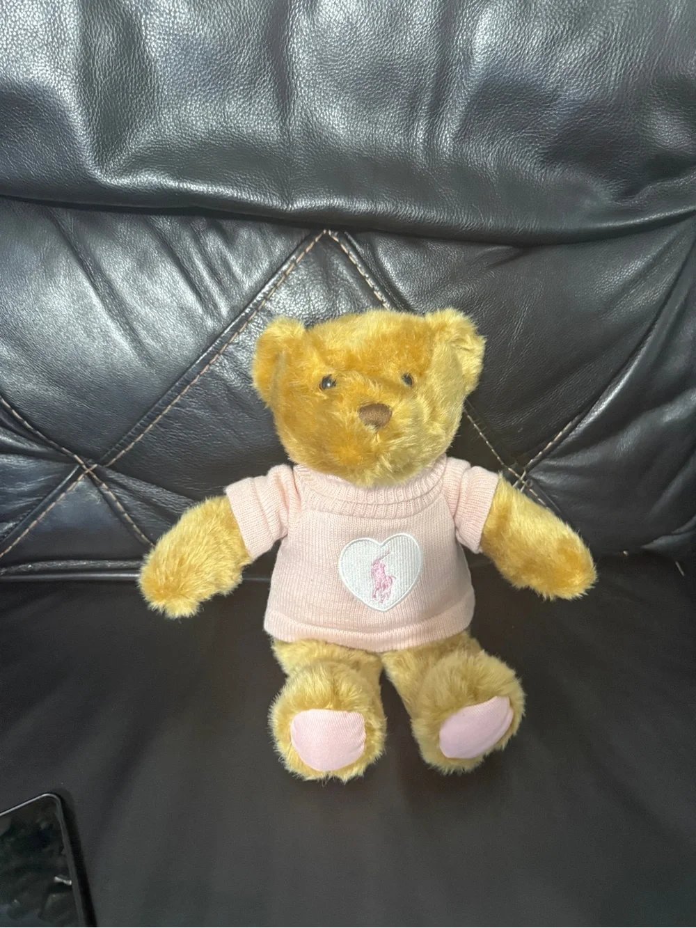 Ralph Lauren Pink Heart Knit Teddy Sweater